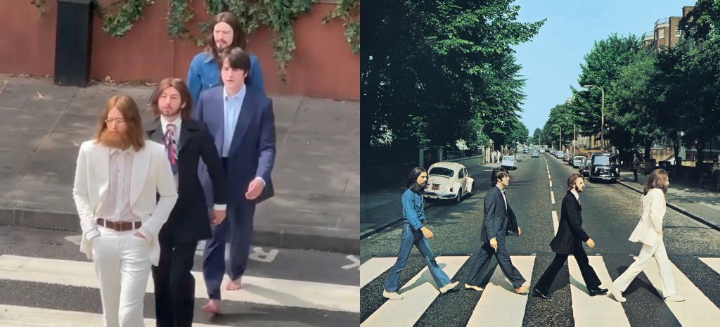 В Лондоне воссоздали легендарную обложку Abbey Road для масштабного кинопроекта о The Beatles